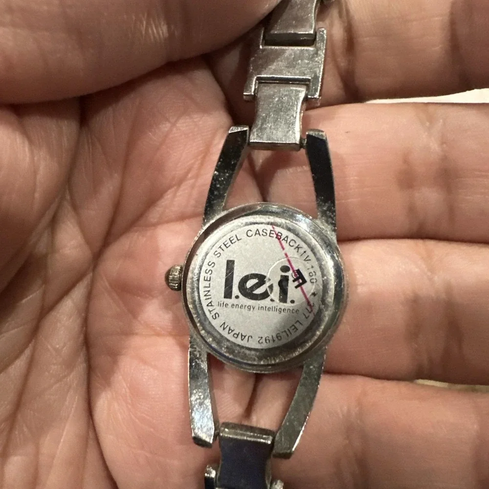 Working l.e.i. Life Energy Intelligence Pink Dial Silver Ladies Watch 23mm Fit 7